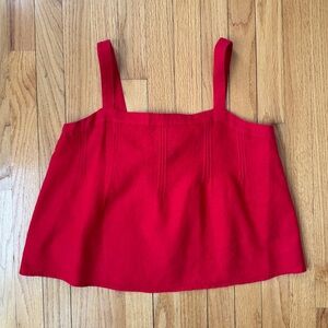J. Crew Vibrant Red Linen Crop Top Size Medium